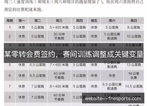某零转会费签约,赛间训练调整成关键变量 某零转会费签约,赛间训练调整成关键变量